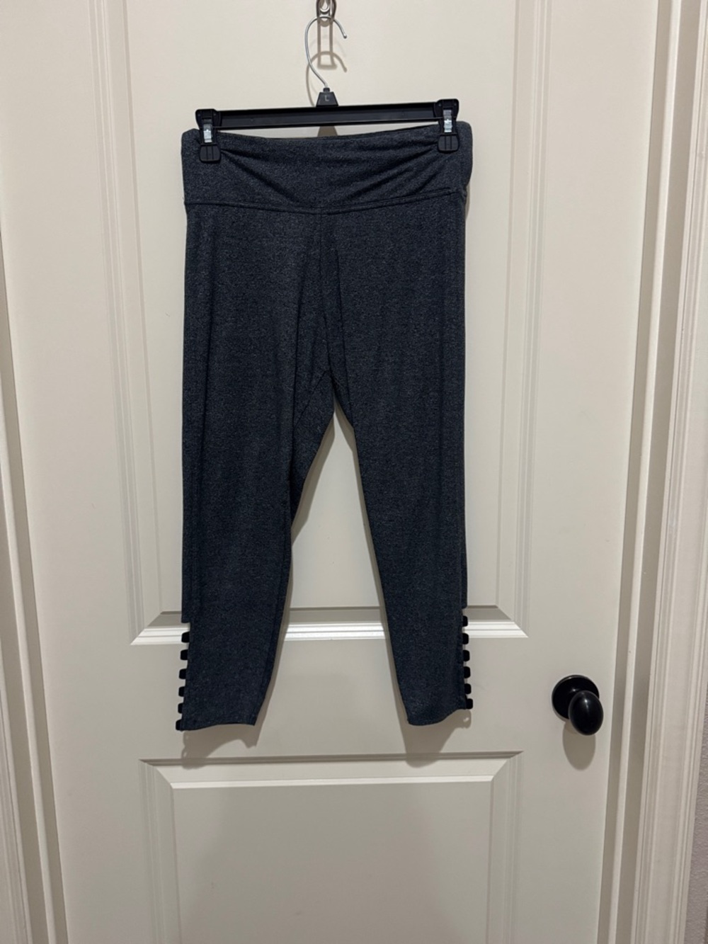 Victoria Sport Dark Gray Active Leggings with Ankle Cut Outs, Womens M